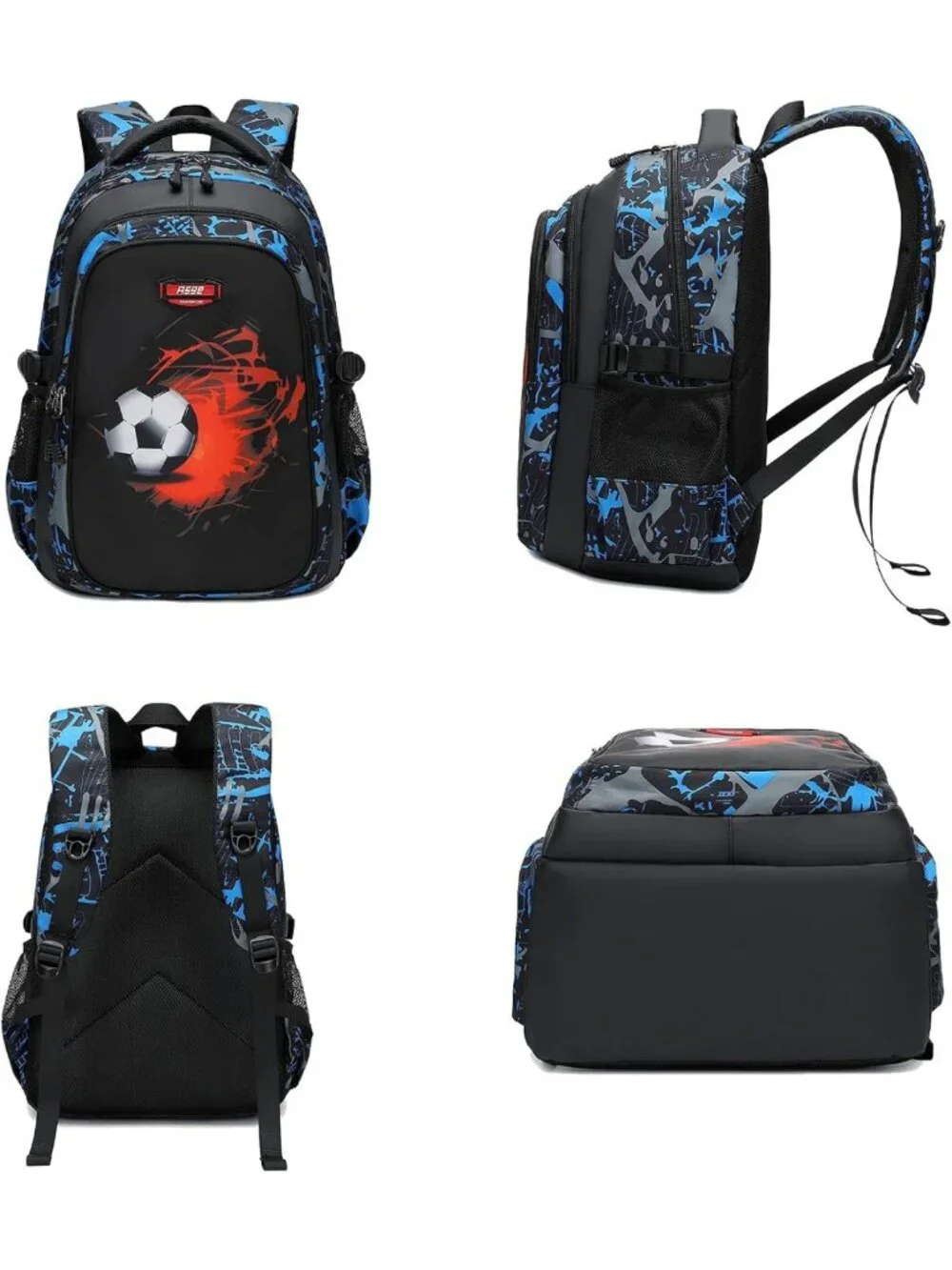 Camo Waterproof Backpack for Boys - Stylish School Bag & Travel Bookbag (Blue)